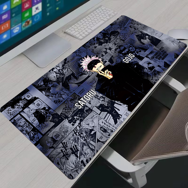 Gaming Accessories Wholesale - マウスパッドクールアニメ呪術廻戦五条悟大型ゲーミングマウスパッドゲーマーラップトップキーボードマットコンピュータキャビネットデスクマット