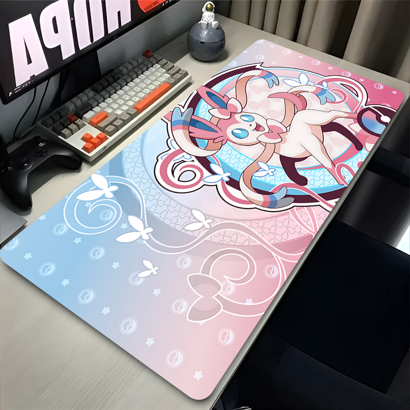 Gaming Accessories Cheap - 大型ピンクかわいいマウスパッド XXL ゲームコンピュータアクセサリー P-ポケモン シルベオン キーボード